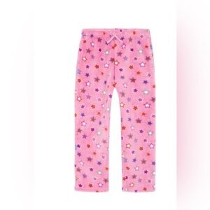 NWT Planet Gold Girls Plush Sleep Pants Pink Star Print Size 7/8 Cozy PJ Bottoms